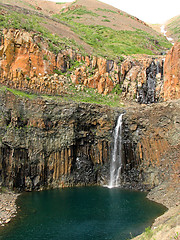 Image showing Waterfall in red stones