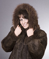 Image showing woman in fur coat