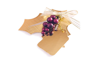 Image showing holly leaf gift tag