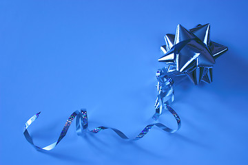 Image showing blue foil bow