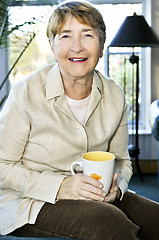 Image showing Elderly woman relaxing
