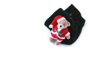 Image showing tired santa teddy hitting the sack