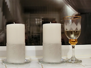 Image showing wine and candles