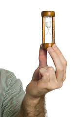 Image showing Hand Holding Hourglass