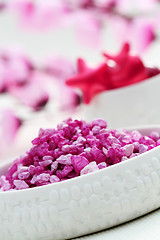 Image showing pink bath salt