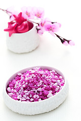 Image showing pink bath salt
