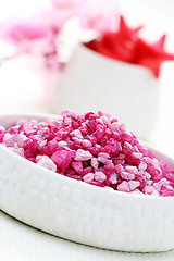 Image showing pink bath salt