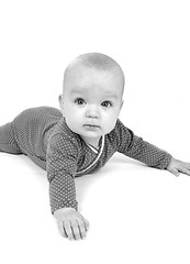 Image showing Baby lying on the floor