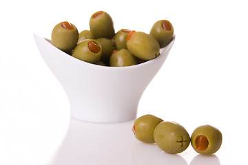 Image showing Green olives