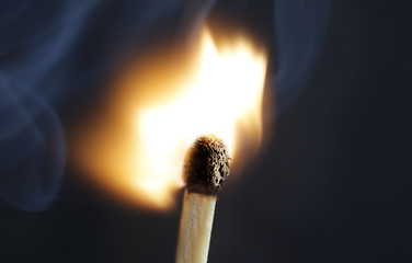 Image showing A burning Match