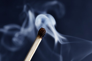 Image showing A burning Match