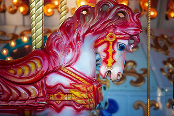 Image showing Red Carousal Horse