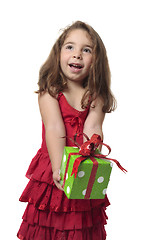 Image showing Girl holding gift