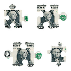Image showing Dollar puzzle pieces