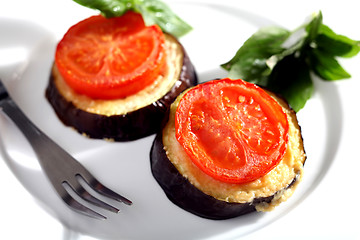 Image showing Tomato and aubergine bake horizontal