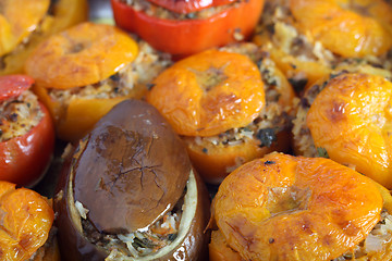 Image showing Baked stuffed vegetables greek style