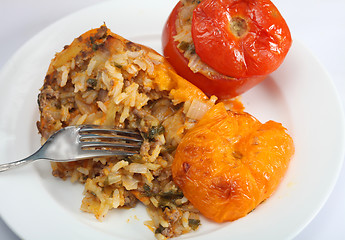 Image showing Baked stuffed vegetables greek style