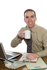 Image showing Lawyer Drinking Coffee