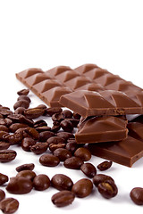 Image showing chocolate and coffee beans