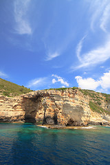 Image showing one of the many sea caves on the island of Paxos, Greece