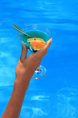 Image showing Woman holding a Cocktail