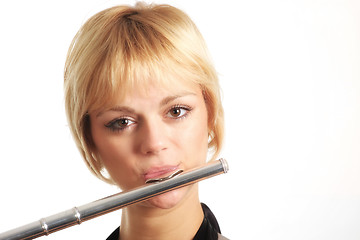 Image showing Portait of a flautist