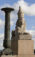 Image showing The stone sculpture of the sphinx