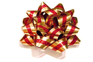 Image showing red and gold bow