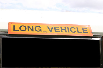 Image showing signs for long vehicle and a blank sign