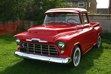 Image showing classical truck in bright red