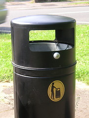 Image showing black waste bin