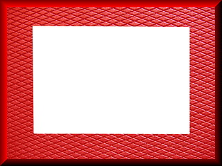 Image showing red leatherette border