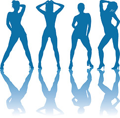 Image showing Dancing nudes girls silhouettes