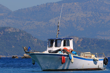 Image showing Fishing boat on the Ionian island of Lefkas Greece