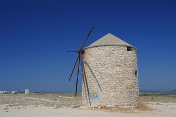 Image showing Wind mill on Lefkas island Greece