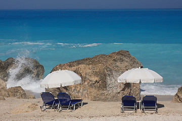 Image showing Beach on the Ionian island of Lefkas Greece