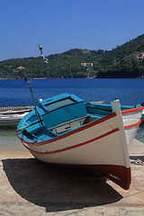Image showing Fishing boat on the Ionian island of Lefkas Greece