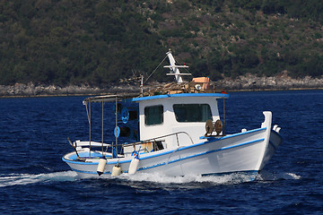 Image showing Fishing boat on the Ionian island of Lefkas Greece