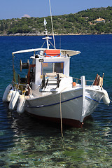 Image showing Fishing boat on the Ionian island of Lefkas Greece