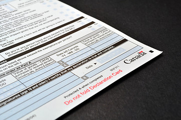 Image showing Customs declaration card