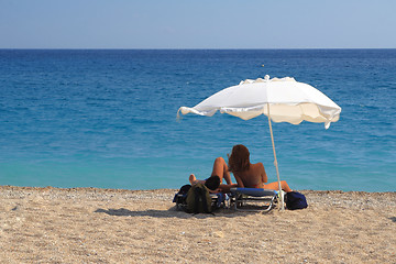 Image showing Couple on the  beach