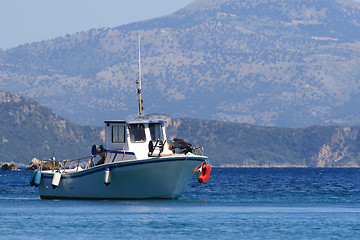 Image showing Fishing boat on the Ionian island of Lefkas Greece