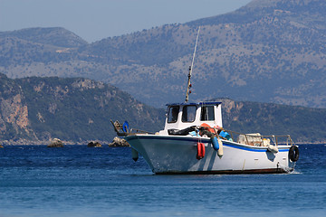 Image showing Fishing boat on the Ionian island of Lefkas Greece