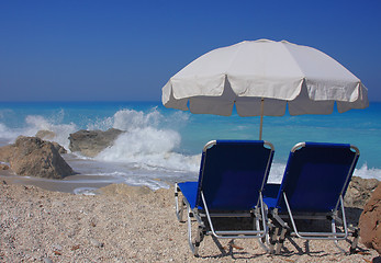 Image showing Beach on the Ionian island of Lefkas Greece