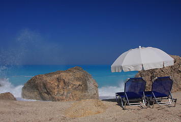 Image showing Beach on the Ionian island of Lefkas Greece