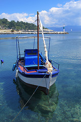 Image showing Fishing boat on the Ionian island of Lefkas Greece