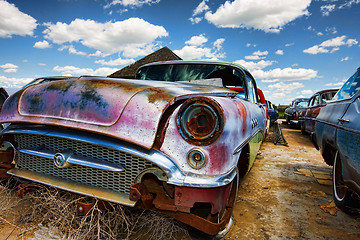 Image showing Old abandoned cars