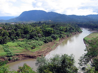 Image showing Quiet flows the Mekong. Luang Prabang. Laos