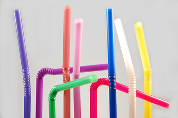 Image showing many color cocktail straws isolated on white