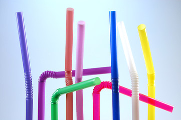 Image showing many color cocktail straws isolated on white